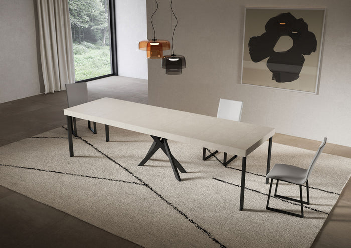 Consolle allungabile 90x40/300 cm Sakuro Premium Cashmere gambe antracite