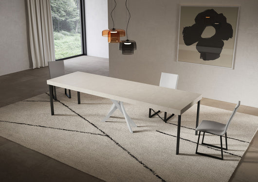 Consolle allungabile 90x40/300 cm Sakuro Premium Cashmere gambe bianche