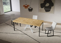 Consolle allungabile 90x40/300 cm Sakuro Premium Quercia Natura gambe bianche