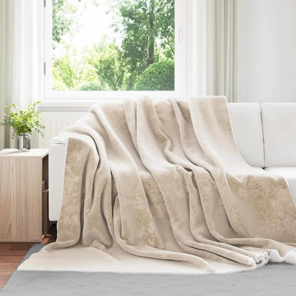 Coperta Beige 220 x 240 cm Panno 42016975