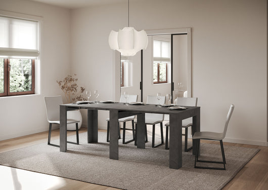 Consolle allungabile 90x25/181 cm Slyx Antracite Spatolato