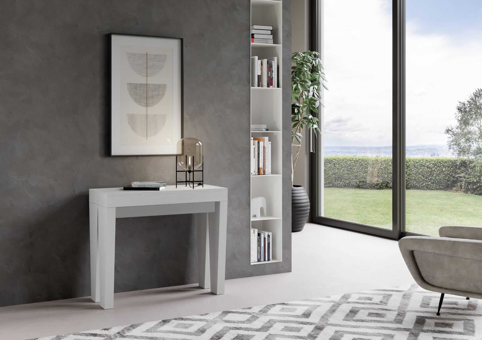 Consolle allungabile 90x40/196 cm SpimboX Small Bianco Frassino