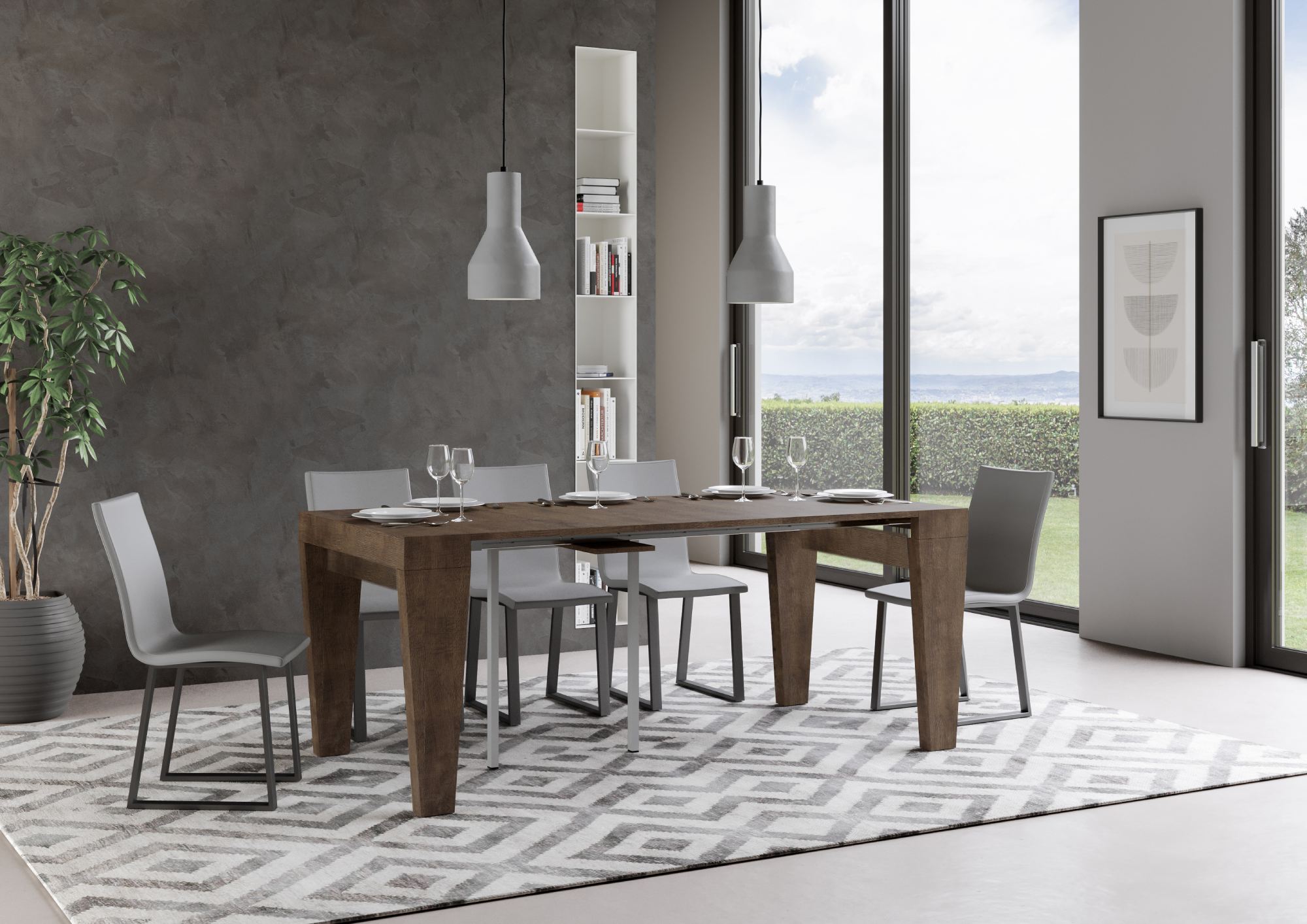 Consolle allungabile 90x40/196 cm SpimboX Small Noce