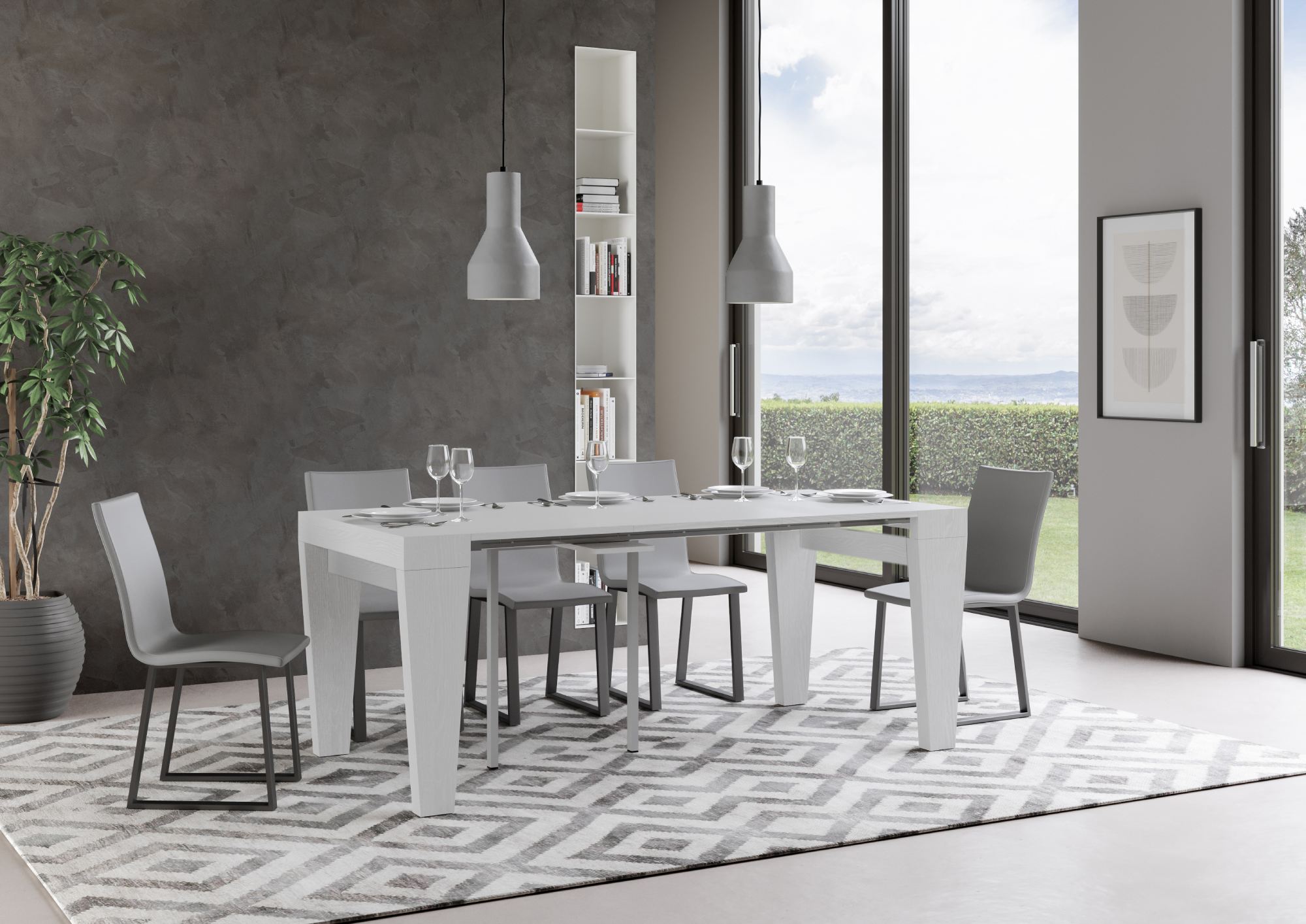 Consolle allungabile 90x40/196 cm SpimboX Small Bianco Frassino