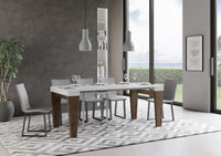 Consolle allungabile 90x40/300 cm SpimboX Mix piano Bianco Frassino - struttura Noce