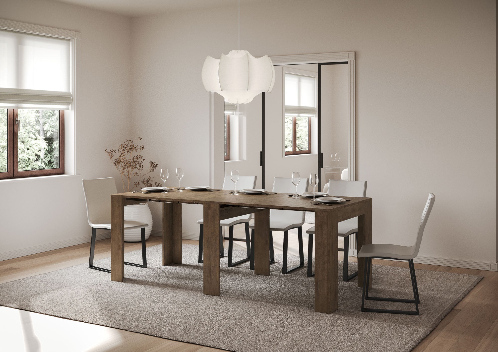 Consolle allungabile 90x25/181 cm Slyx Noce