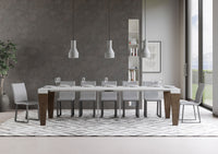 Consolle allungabile 90x40/300 cm SpimboX Mix piano Bianco Frassino - struttura Noce