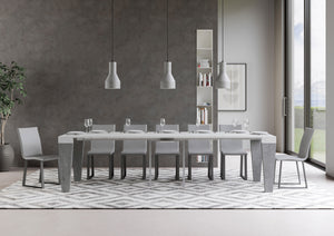 Consolle allungabile 90x40/300 cm SpimboX Mix piano Bianco Frassino - struttura Cemento