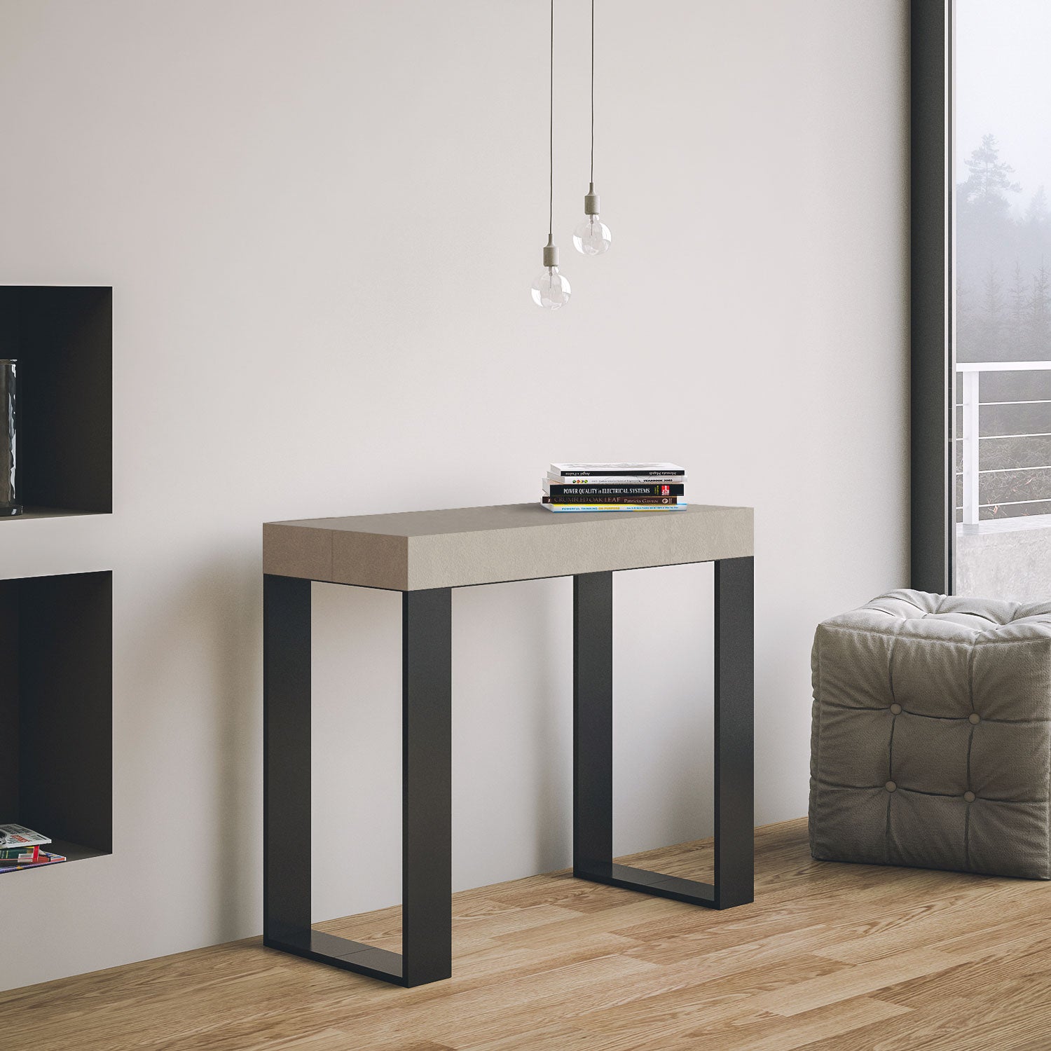 Consolle allungabile 90x40/300 cm Tekno Cashmere telaio Antracite