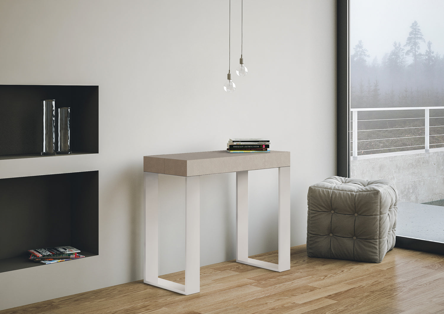 Consolle allungabile 90x40/300 cm Tekno Cashmere telaio Bianco