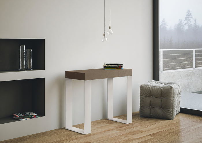 Consolle allungabile 90x40/300 cm Tekno Tortora telaio Bianco