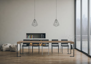 Consolle allungabile 90x40/300 cm Tekno Noce telaio Antracite