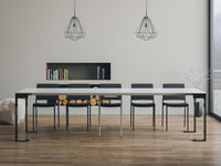 Consolle allungabile 90x40/300 cm Tekno Evolution Bianco Frassino telaio Antracite