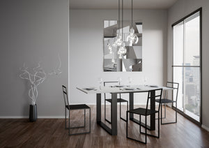 Consolle apribile 90x45/90 cm Tekno Libra Bianco Frassino telaio Antracite