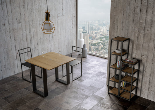 Consolle apribile 90x45/90 cm Tekno Libra Noce telaio Antracite