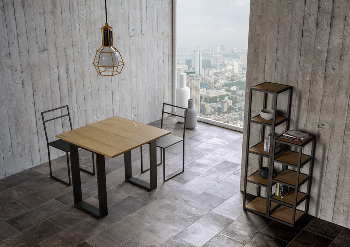 Consolle apribile 90x45/90 cm Tekno Libra Noce telaio Antracite