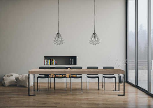 Consolle allungabile 90x40/300 cm Tekno Premium Quercia Natura telaio Antracite