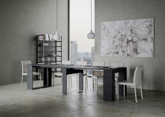 Consolle allungabile 90x48/296 cm Venys Antracite Spatolato