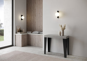 Consolle allungabile 90x40/196 cm Flame Small Premium Cemento telaio Antracite