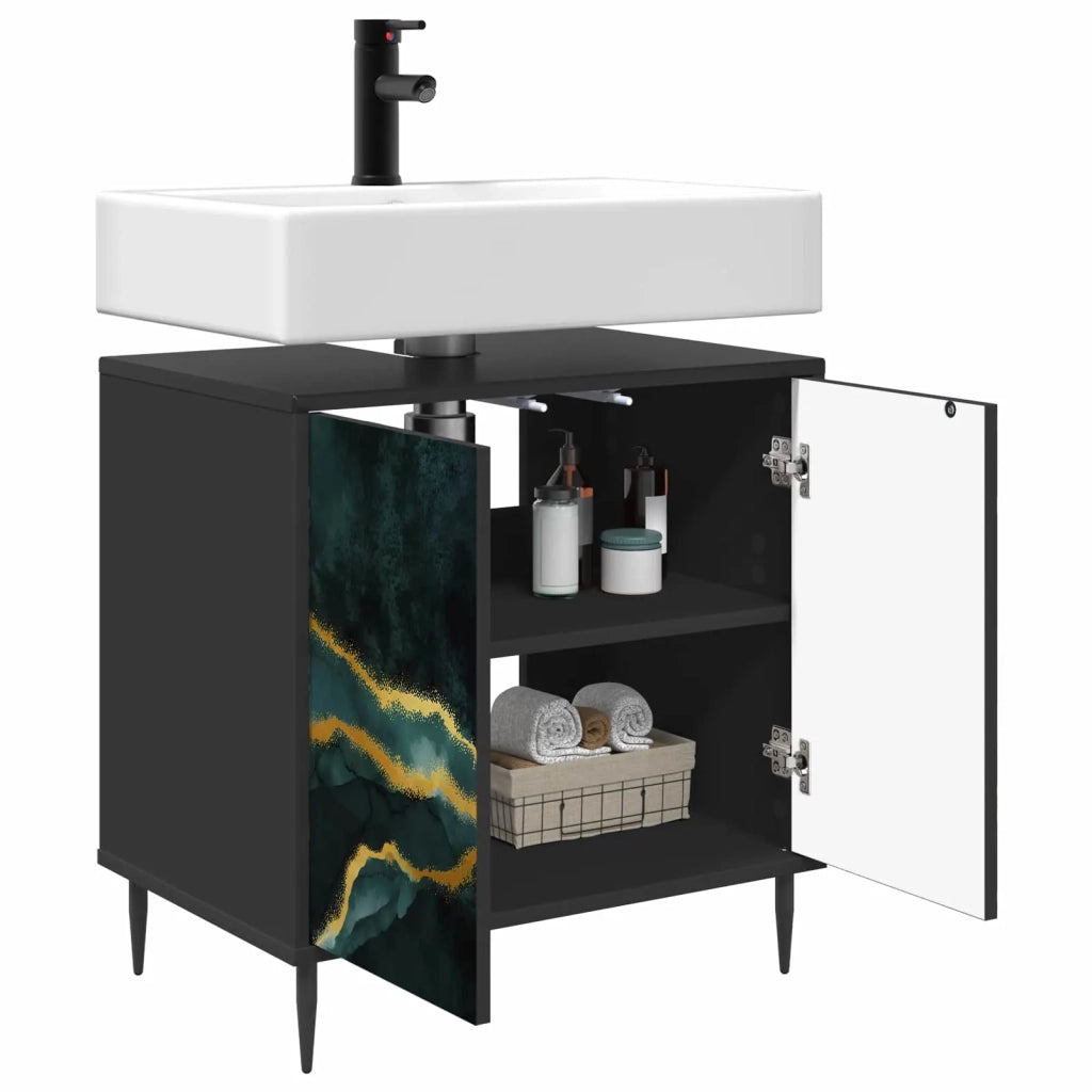 Mobile da Bagno WIJHE Rovere Nero 60 x 40 x 61 cm 8007414