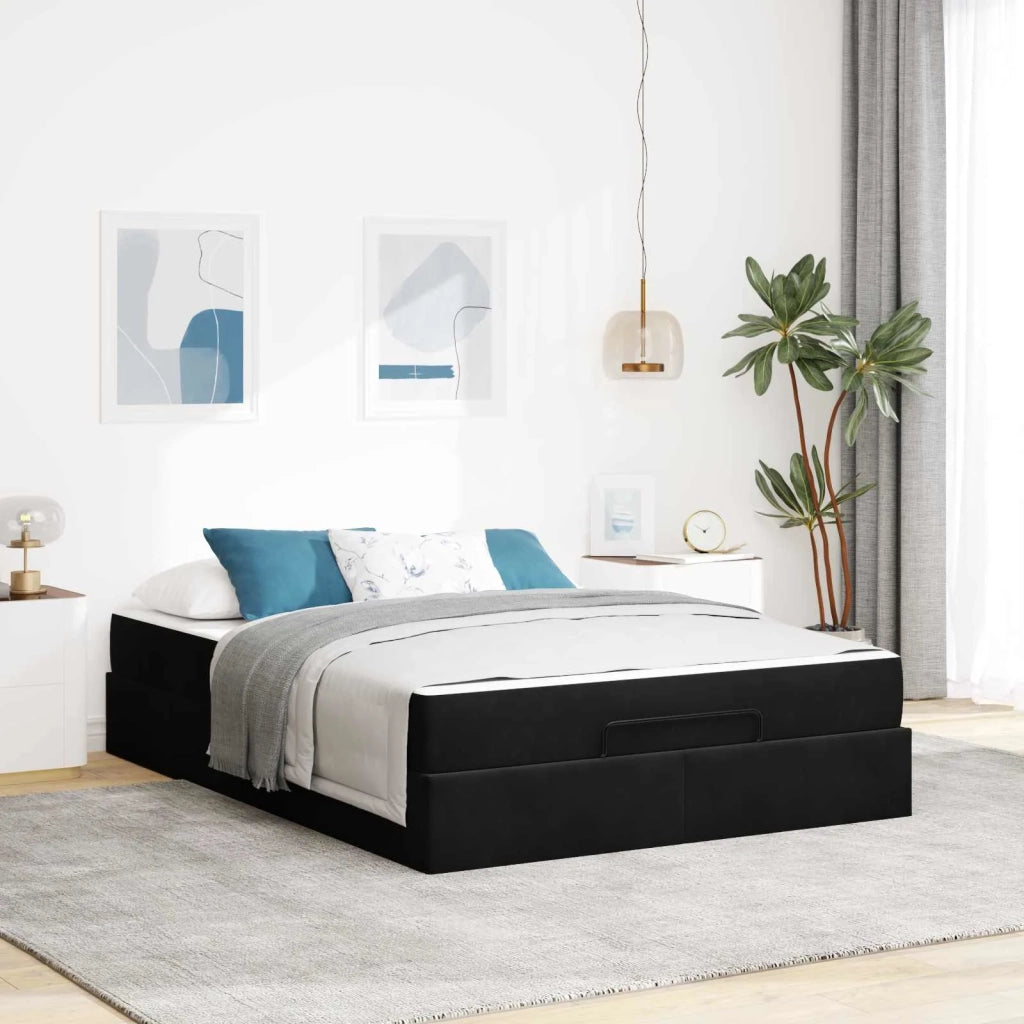 Struttura letto con materasso 2 pcs Nero Velluto 3399566