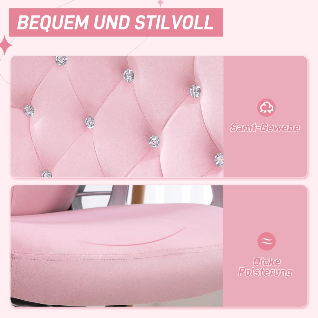 Sedia da ufficio ergonomica con funzione dondolo altezza regolabile supporto lombare girevole in poliestere rosa