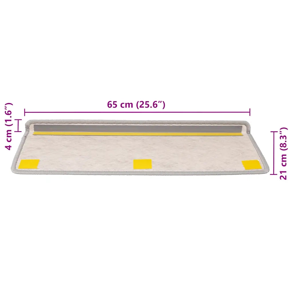 Tappeti Adesivi Scale Aspetto Sisal 30 pz 65x21x4 cm Platino 3365882