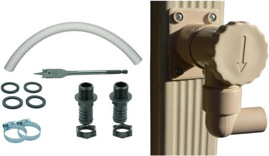 Regolatore di irrigazione rettangolare + 1 tubo elastico 60 cm + 2 kit di riserva