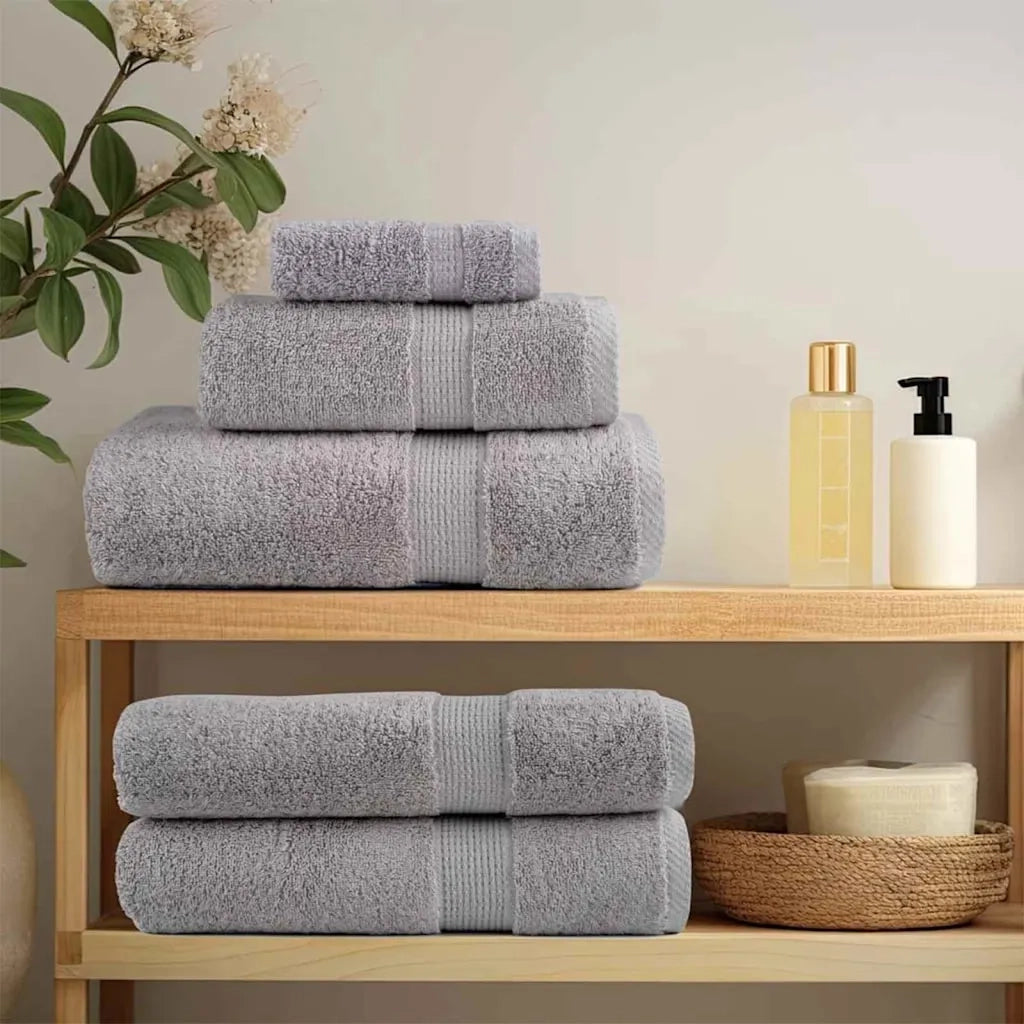 vidaXL Panni per il viso SOLUND 10 pcs Grigio Cotone