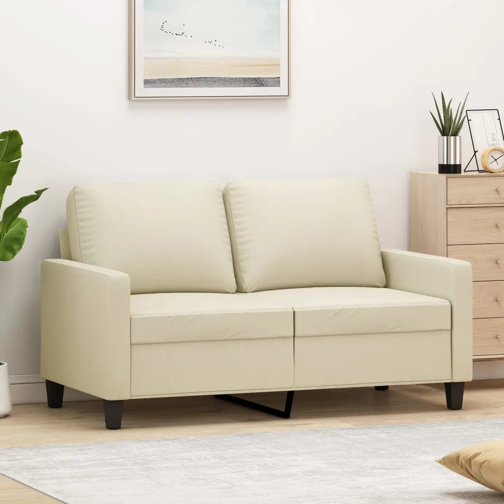 Divano a 2 Posti-Sofa 2 Posti Crema 120 cm in Similpelle 629503