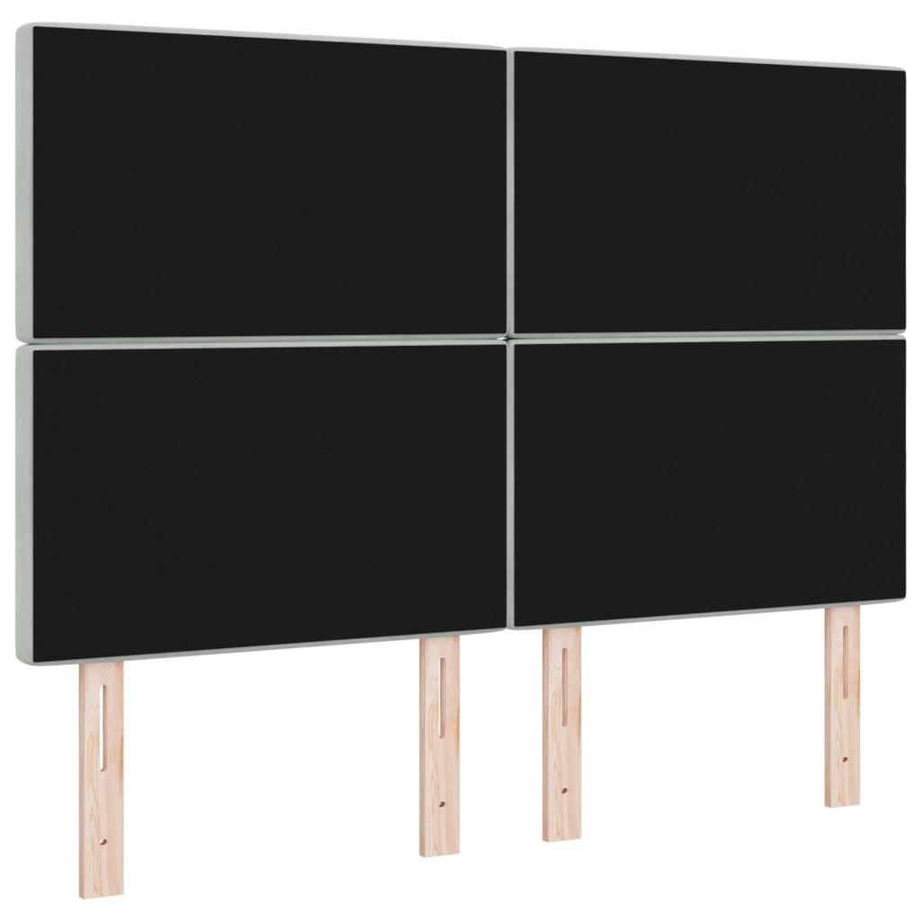 Testata a LED Grigio Chiaro 72 cm Velluto