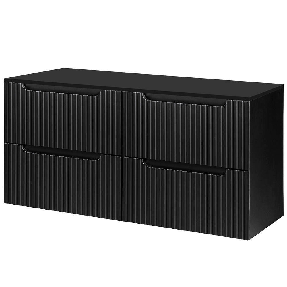 Mobile Sottolavabo Doppio da Parete NEWPORT con 4 Cassetti 120 x 60 x 40 cm - Nero [en.casa]