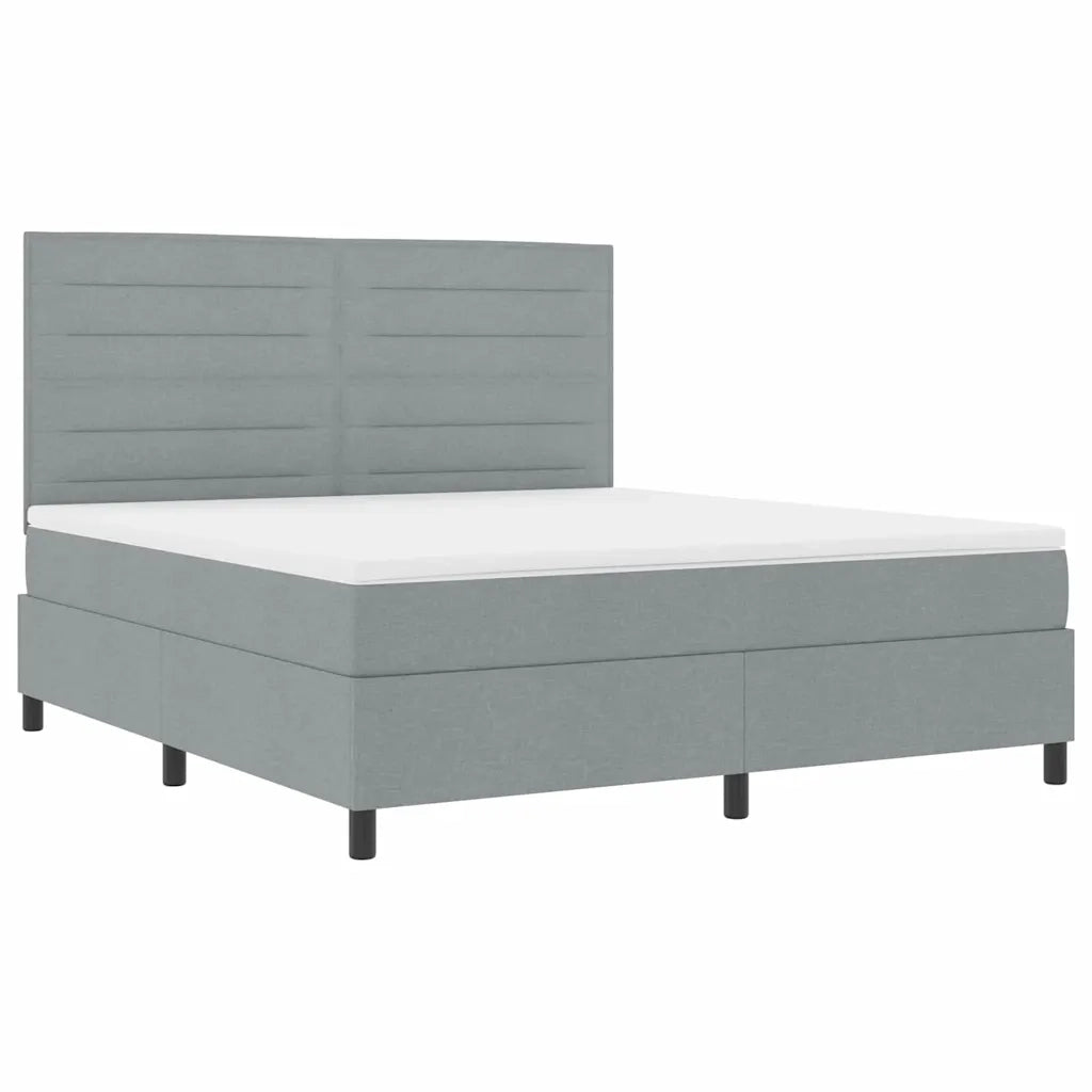 Letto a molle con materasso Grigio chiaro 180 x 200 cm Tessuto 3342809