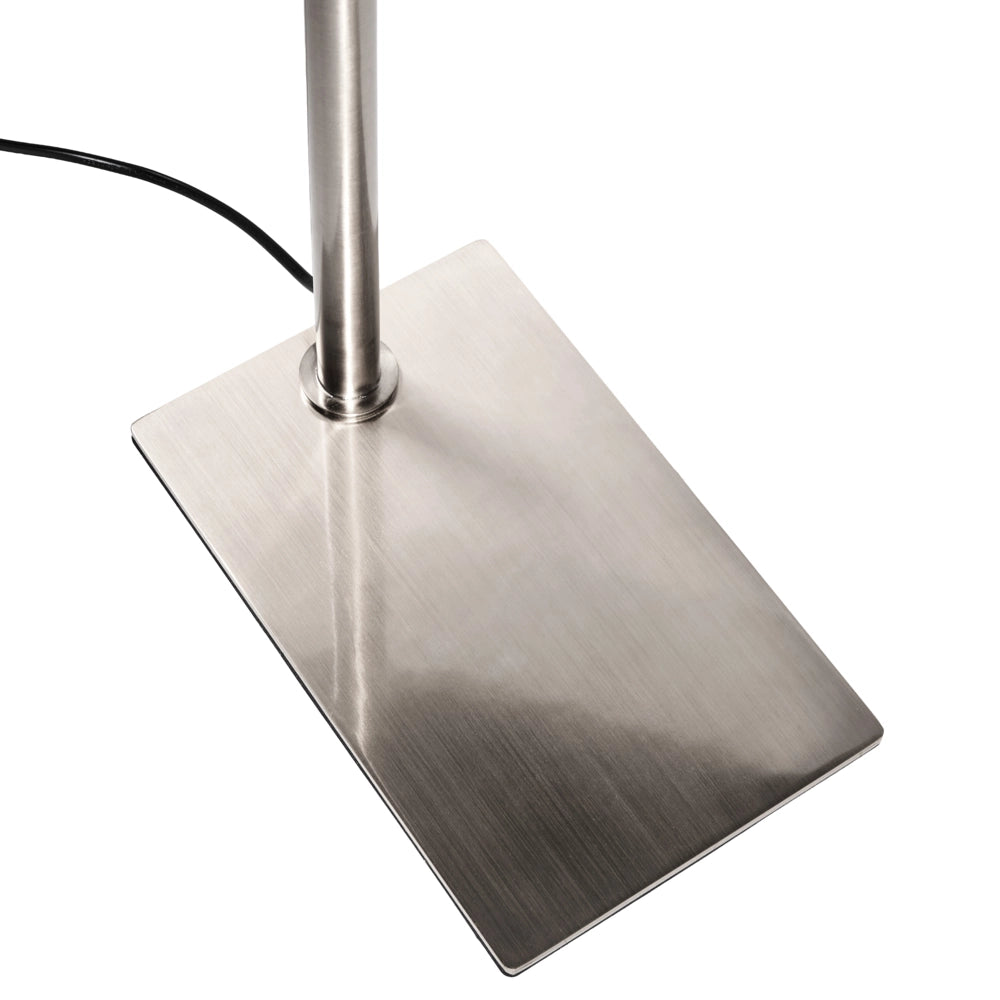 Lampada da terra con base in acciaio argentato, regolazione dell'altezza, stile moderno, interruttore on/off, stile glamour