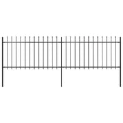 Recinzione da Giardino con Punta a Lancia in Acciaio 337x100 cm Nero 277612
