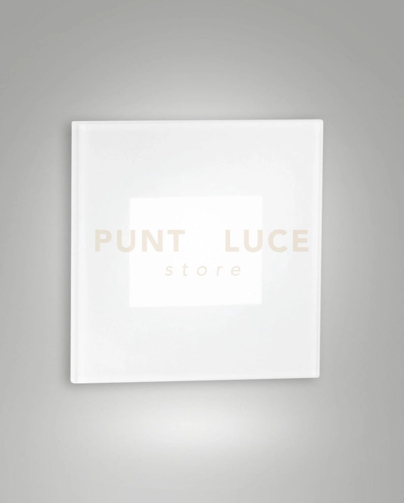 DUSK SEGNAPASSO LED 2,2W 3000K 146LM QUADRATO BIANCO ALLUMINIO E VETRO IP65
