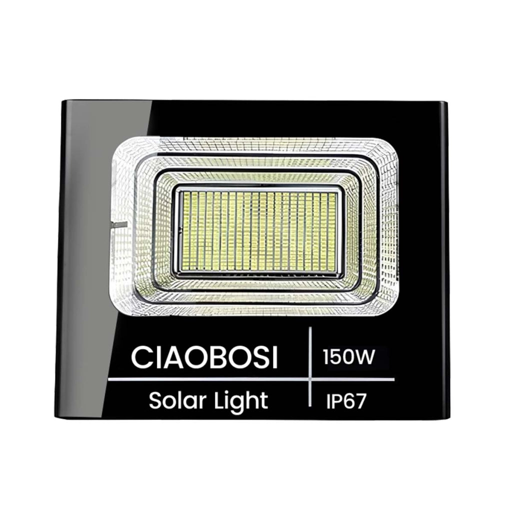 Proiettore Solare LED 150W IP67 con Pannello Remoto e Telecomando Nero trasparente Avizar