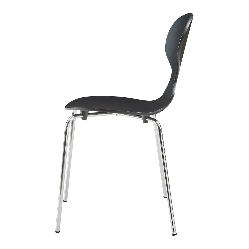 Set di 4 sedie da pranzo dal design moderno e robusto in nero/cromo 03_0009838
