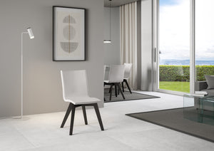 Sedia 52x52x87 cm Trudy gambe Antracite in Similpelle Bianco