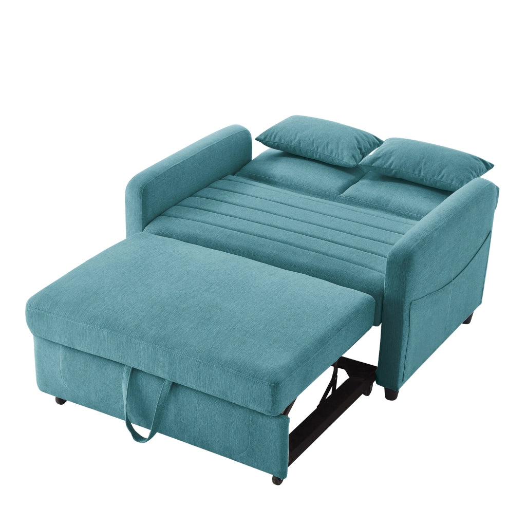 Divano Letto 2 Posti Pieghevole ¨C MINIMAL ¨C Tessuto Cotone Lino, Schienale Regolabile
