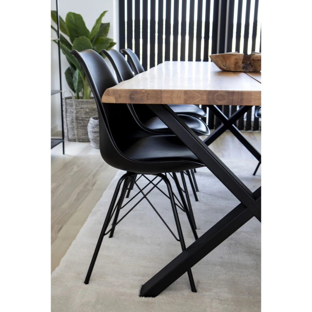 Set di 2 Sedie Oslo, Nero, Similpelle, 55x48x84 cm