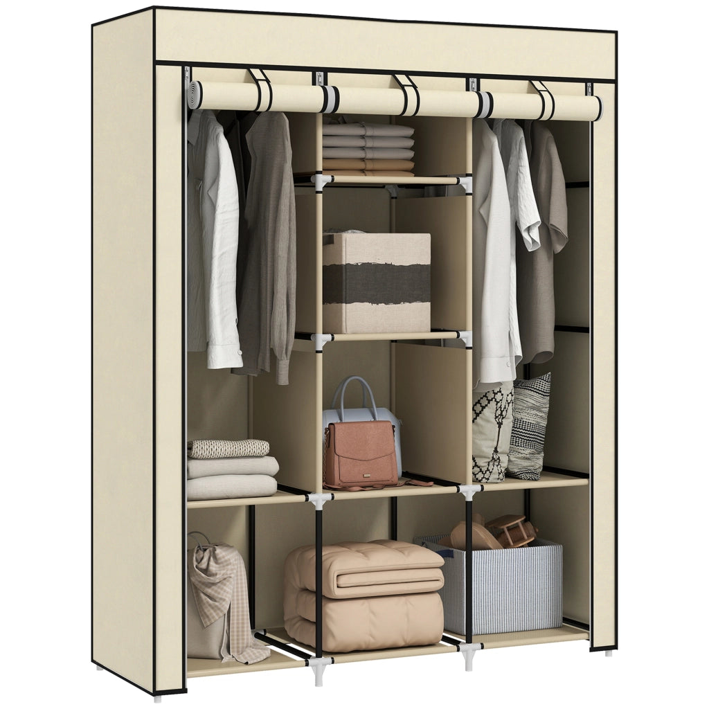 Armadio in Stoffa con Ripiani e Appendiabiti ¨C zephmum ¨C Cremewei? 90x51x200