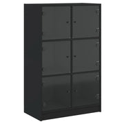 Buffet credenza cassettiera mobiletto mobile contenitore organizer cucina soggiorno salotto alto con ante 68 x 37 x 109 cm legno ingegnerizzato nero 02_0032245
