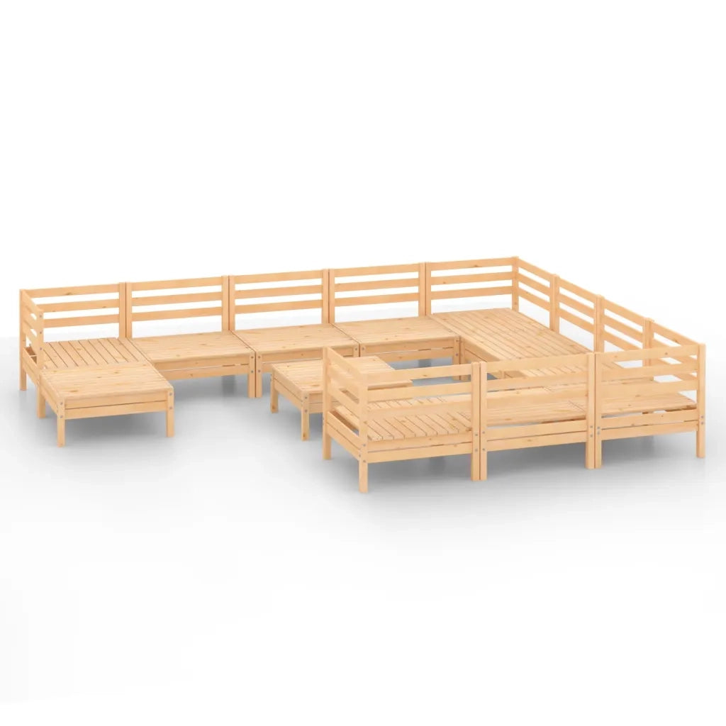Set Salotto da Giardino 12 pz in Legno Massello di Pino 3083309