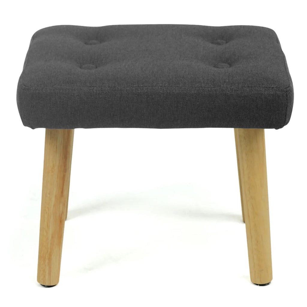IDMarket - Sillón escandinavo LIV con reposapiés en tejido gris antracita