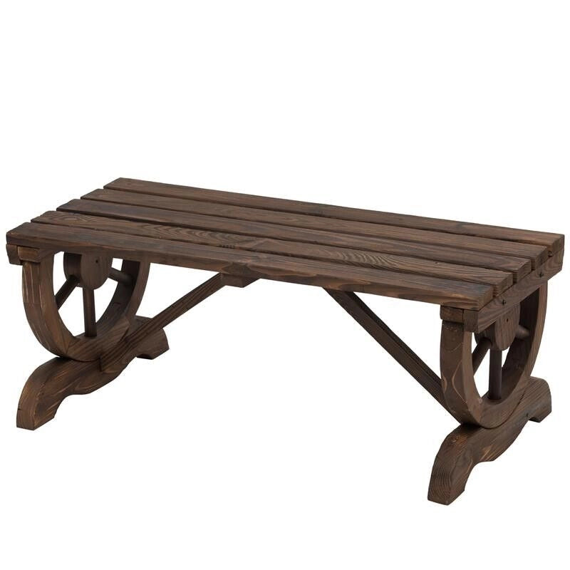 PANCA 2 POSTI ESTERNO IN LEGNO DI ABETE EFFETTO BRUCIATO 105 X 50 X 53 CM