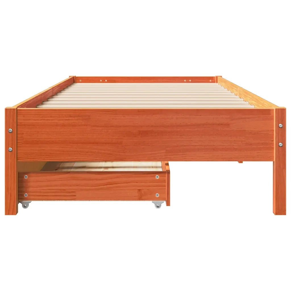Letto senza Materasso Marrone Cera 90x190 cm in Legno di Pino 3301733