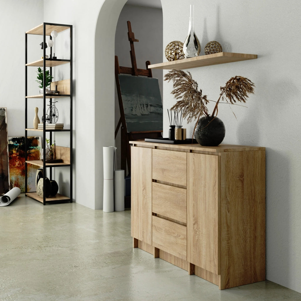 Cassettiera AKORD K100 Quercia Sonoma 101 cm 2 ante 3 cassetti 101x35x76 cm