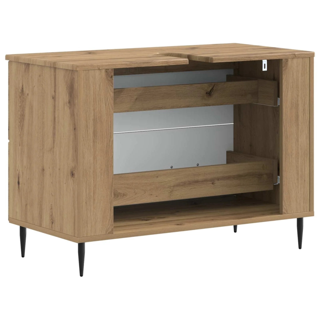Armadio per Lavabo da Bagno HAARLEM Rovere Artigianale 896804