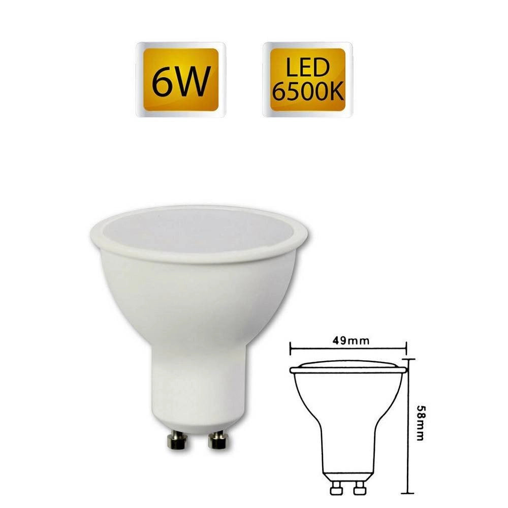 Trade Shop - Faretto Led Gu10 6 Watt Lampadina Gu10-04 Luce Fredda Calda Naturale - -bianco Freddo      -